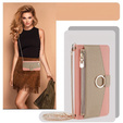 Flipové puzdro pre Samsung Galaxy A56 5G, Wallet Zipper Pocket, so zrkadlom, ružové