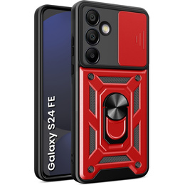 Obal na mobil pre Samsung Galaxy S24 FE, CamShield Slide, červené