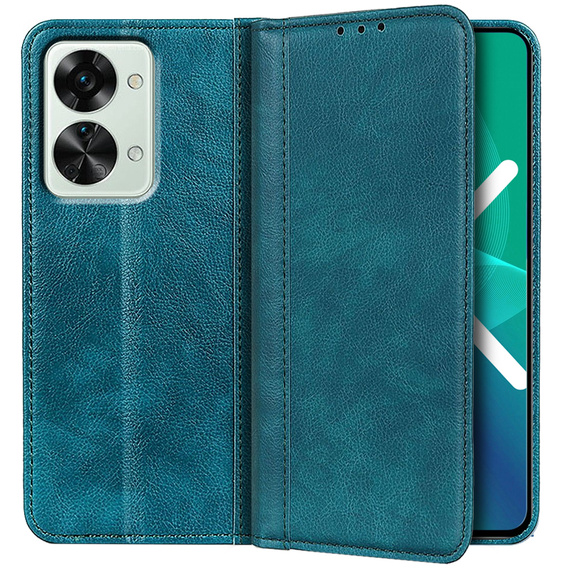 Flipové puzdro pre OnePlus Nord 2T 5G, Split Leather, zelený