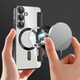 Puzdro s chlopňou pre Samsung Galaxy A17 5G, RFID peňaženka, pre MagSafe, transparentné/čierne