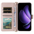 Puzdro s chlopňou pre Oppo Reno 13 5G, Crossbody Leather Wallet, ružové