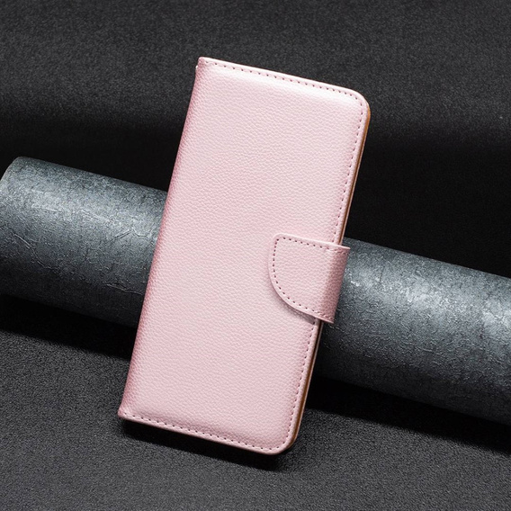 Klapkové puzdro pre Samsung Galaxy M33 5G, Wallet Litchi Magnet, ružové rose gold