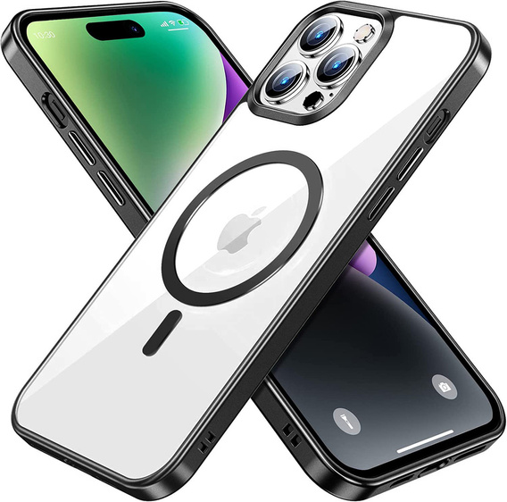 Obal na mobil pre iPhone 14 Pro, ERBORD Hybrid MagSafe Case, čierne