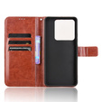 Klapkové puzdro pre Xiaomi Poco M7 Pro 5G, Crazy Horse Wallet, hnedé