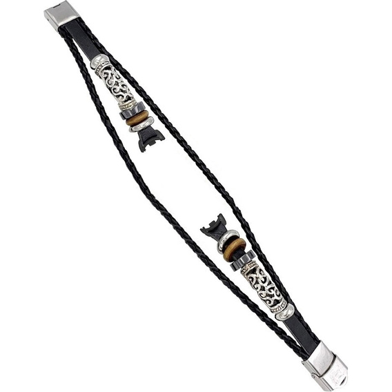 Kožený remienok pre Xiaomi Smart Band 10 / 9 / 8, čierny
