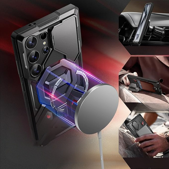 Puzdro Tongate MECH MagSafe Series čierne pre Samsung Galaxy S24 Ultra