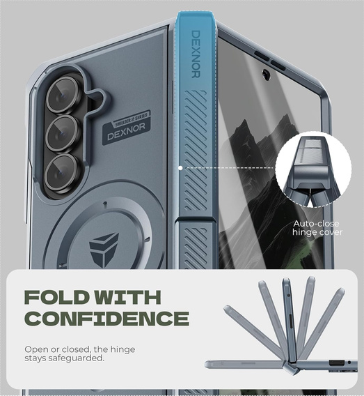 Dexnor Magnetické pancierované puzdro s dvojitou základňou pre Samsung Galaxy Z Fold7