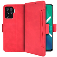 Klapkové puzdro pre Oppo Reno5 Lite, Card Slot, červené