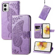 Klapkové puzdro pre Motorola Moto G73 5G, Butterfly, fialové