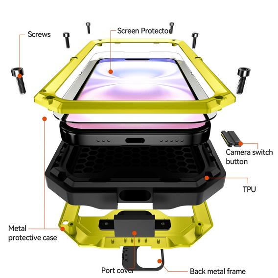 Puzdro R-JUST s ochranným sklom a stojanom pre iPhone 17