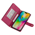 Klapkové puzdro pre iPhone 16 Pro Max, Wallet Zipper Pocket, červené