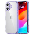 Puzdro pre iPhone 17, s krytom fotoaparátu, priehľadné s fialovými stranami