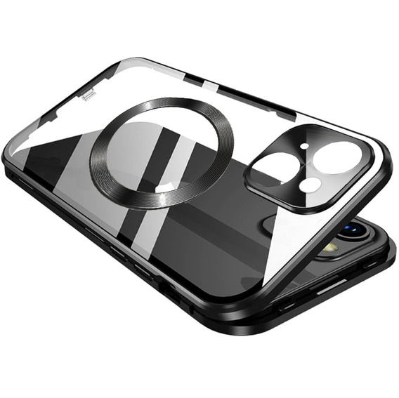 Magnetické puzdro Dual Glass MagSafe pre iPhone 15, čierne