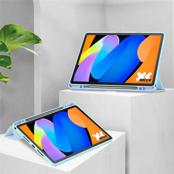 Puzdro pre Lenovo Idea Tab 11" 2025 TB336FU TB336ZU, s priehľadnou zadnou stranou a držiakom na stylus, modré