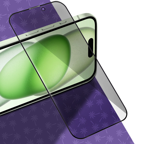 Tmavé sklo na ochranu súkromia Shy Palm pre iPhone 15