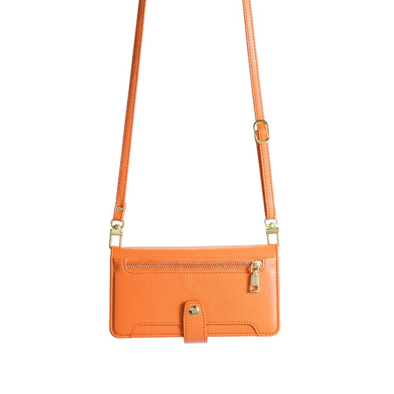 Klapkové puzdro pre Oppo Reno8 T 4G, Wallet Zipper Pocket, oranžové