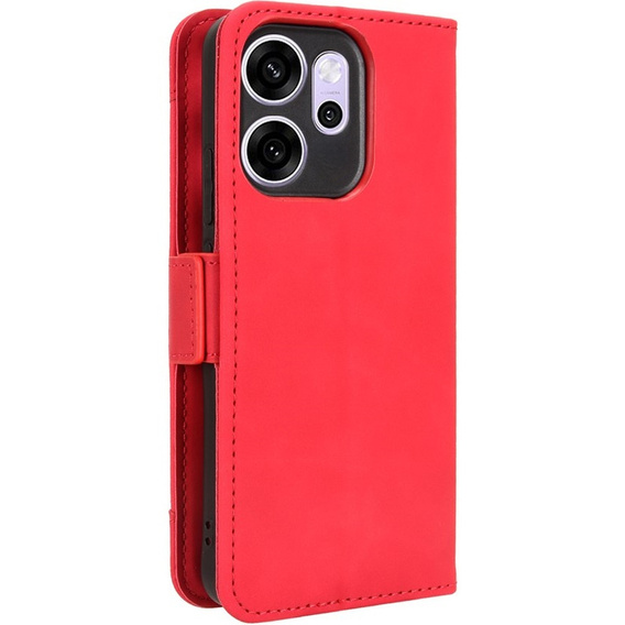 Klapkové puzdro pre Oppo Reno 14F, slot na kartu, peňaženka, červené