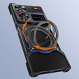 Puzdro pre ZTE nubia Z60 Ultra, Kickstand Bumper, s krytom objektívu, pre MagSafe, čierna / červená
