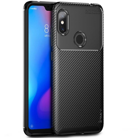 Obal na mobil pre Xiaomi Redmi Note 6 Pro, Carbon Gel, čierne