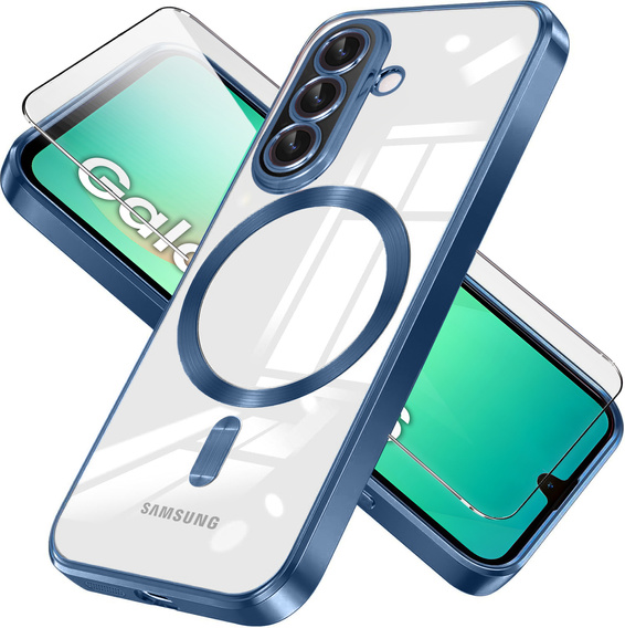 Puzdro pre Samsung Galaxy A26, Electro MagSafe, tmavomodré + sklo na displej