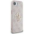 GUESS Obal na mobil pre iPhone 16E, 4G Big Metal Logo, ružové