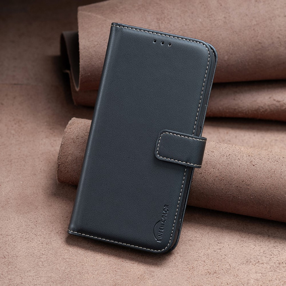 Klapkové puzdro pre Samsung Galaxy S23 FE, BINFEN Wallet, čierne + 9H sklo