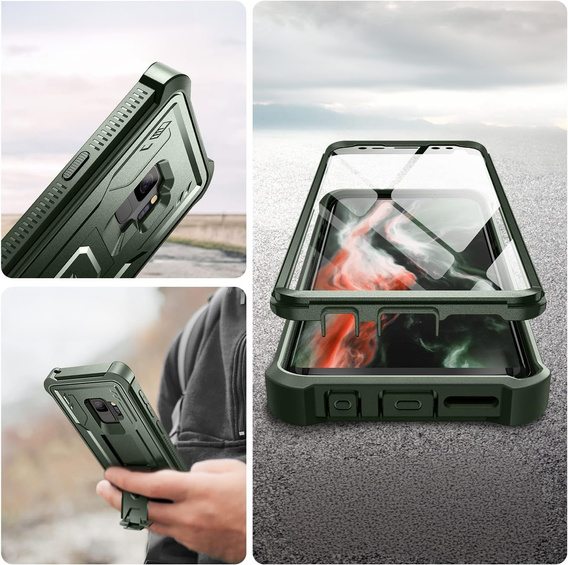 Obrnené puzdro pre Samsung Galaxy S9, Dexnor Full Body, zelený