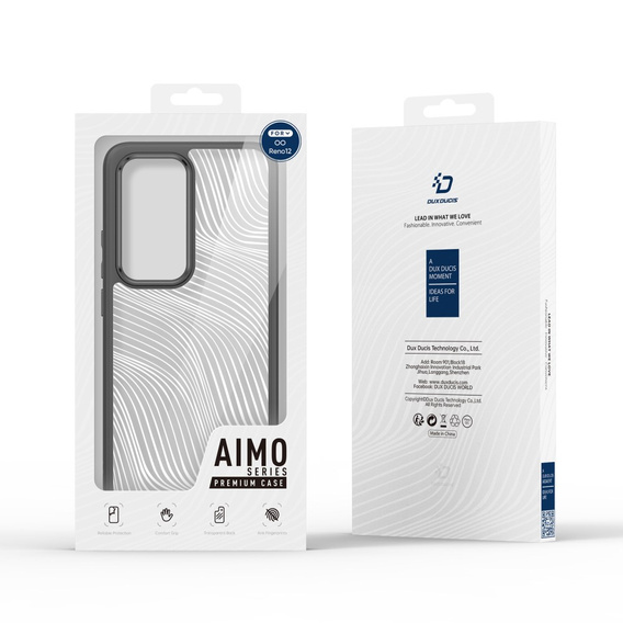 Puzdro DuxDucis pre Oppo Reno 12, Aimo case, transparentné / čierne