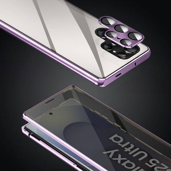 Puzdro pre Samsung Galaxy S25 Ultra, Privacy Dual Glass, fialové