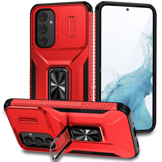 Pancierované puzdro pre Samsung Galaxy A54 5G, pancierovaný Slide Ring, červené