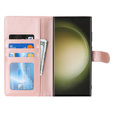 Puzdro s chlopňou pre Samsung Galaxy S23 Ultra, peňaženkové, pre MagSafe, ružové rose gold