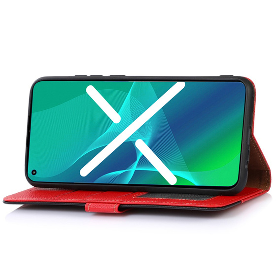 Klapkové puzdro pre Nokia G60 5G, KHAZNEH RFID Case, Dual Color, červené