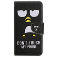 Klapkové puzdro pre Xiaomi Redmi 13C / Poco C65, Wallet, Don't Touch My Phone, čierne