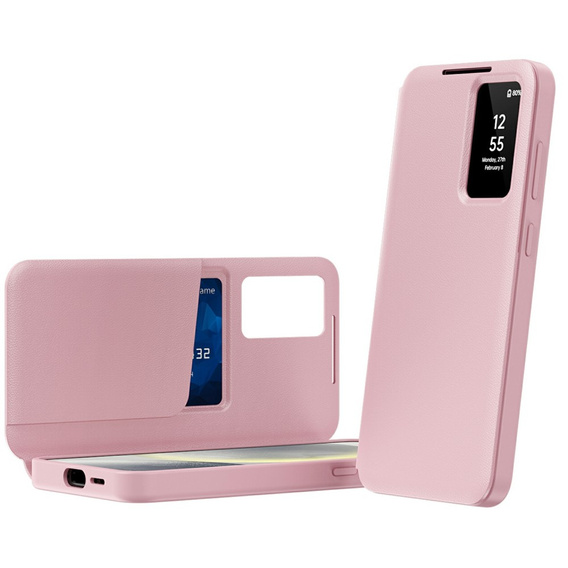 Flipové puzdro pre Samsung Galaxy A56 5G, Smart View Wallet, ružové