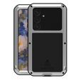 Love Mei Obal na mobil pre Samsung Galaxy S25, armored with glass, sivé