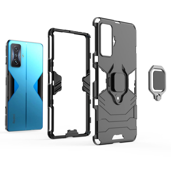 Obal na mobil pre Xiaomi POCO F4 GT, Kickstand Ring, čierne