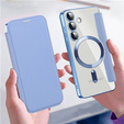 Klapkové puzdro pre Samsung Galaxy S24, RFID Wallet MagSafe CamShield, modré