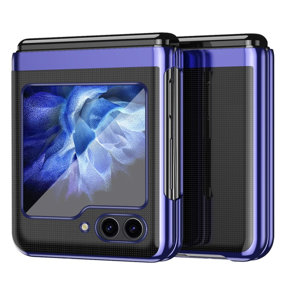 Puzdro pre Samsung Galaxy Z Flip7 FE / Z Flip6, PC Case, transparentné / modré