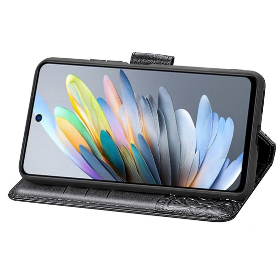 Klapkové puzdro pre Motorola Moto G15 / Motorola Moto G15 Power, Butterfly, čierne