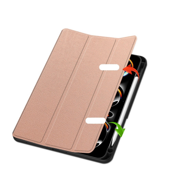 Puzdro pre iPad Pro 11" 2024 (5 gen.), Smartcase s priestorom pre stylus, ružové