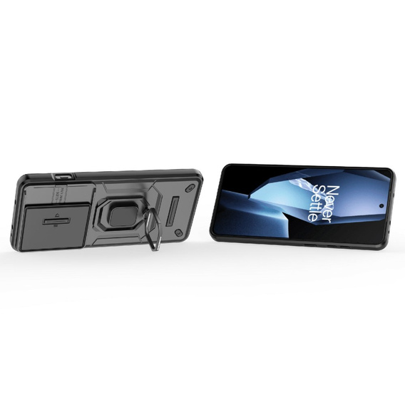 Puzdro pre OnePlus 13R, KickStand Camera Lens, čierne