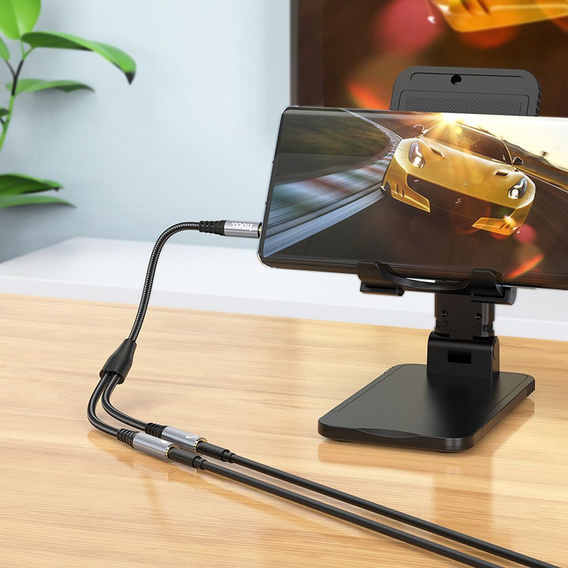 Hoco UPA21 2-v-1 AUX audio kábel – rozbočovač 3,5 mm jack