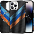 Puzdro pre iPhone 14 Pro, Carbon Fiber MagSafe, tmavomodré