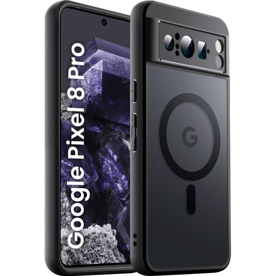 Puzdro pre Google Pixel 8 Pro, pre MagSafe, ERBORD Matt Case, čierny