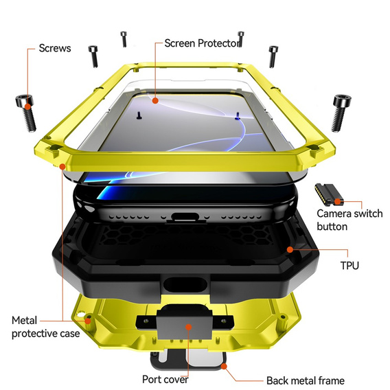 Puzdro R-JUST s ochranným sklom a stojanom pre iPhone 17 Pro Max