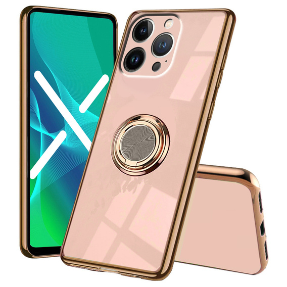 Obal na mobil pre iPhone 14 Pro, Electro Ring, svetlo ružové