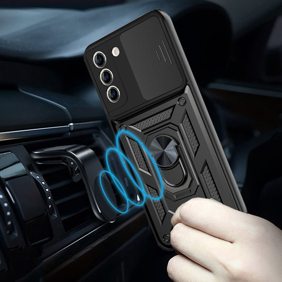 Obal na mobil pre Samsung Galaxy S22 Plus, CamShield Slide, čierne