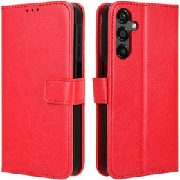 Klapkové puzdro pre Samsung Galaxy M55 5G, Crazy Horse Wallet, červené