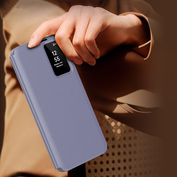 Flipové puzdro pre Samsung Galaxy A55 5G, Smart View Wallet, fialové