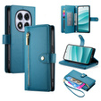 Klapkové puzdro pre Xiaomi Redmi Note 14 Pro 5G / Poco X7 5G, Wallet Zipper Pocket, modré